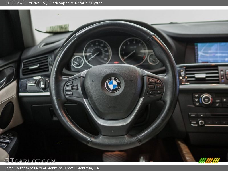 Black Sapphire Metallic / Oyster 2013 BMW X3 xDrive 35i