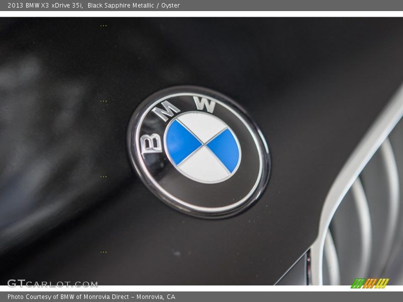 Black Sapphire Metallic / Oyster 2013 BMW X3 xDrive 35i
