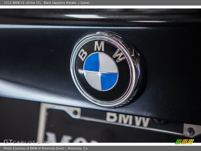 Black Sapphire Metallic / Oyster 2013 BMW X3 xDrive 35i