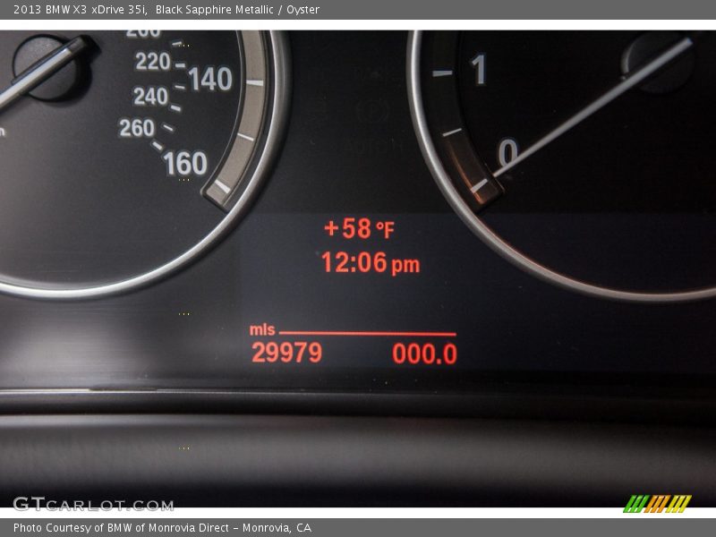 Black Sapphire Metallic / Oyster 2013 BMW X3 xDrive 35i