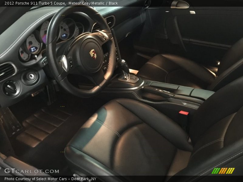 Meteor Grey Metallic / Black 2012 Porsche 911 Turbo S Coupe
