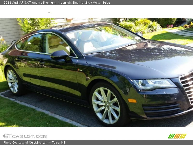 Moonlight Blue Metallic / Velvet Beige 2012 Audi A7 3.0T quattro Premium