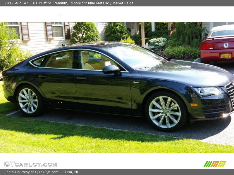 Moonlight Blue Metallic / Velvet Beige 2012 Audi A7 3.0T quattro Premium