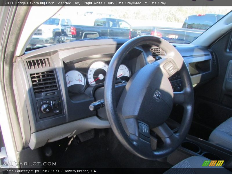 Bright White / Dark Slate Gray/Medium Slate Gray 2011 Dodge Dakota Big Horn Extended Cab