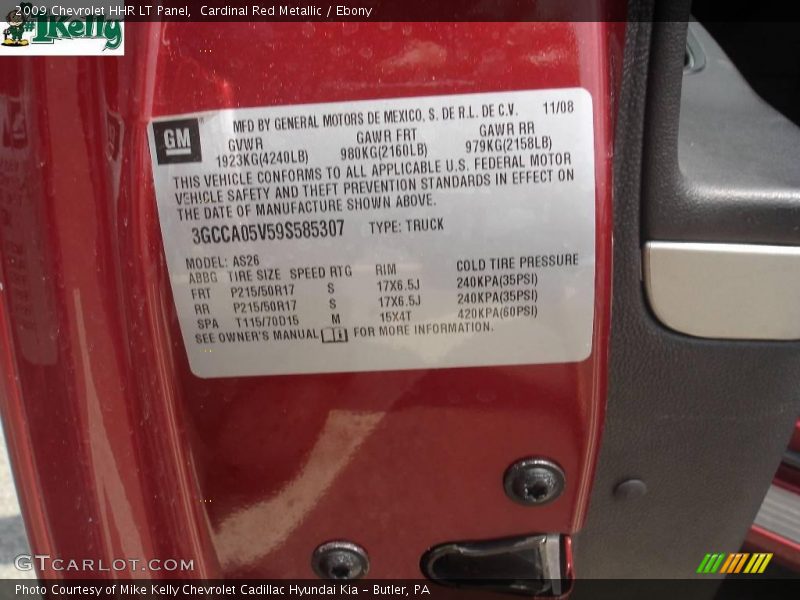 Cardinal Red Metallic / Ebony 2009 Chevrolet HHR LT Panel