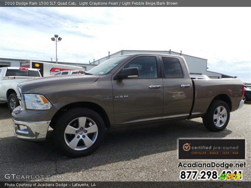 Light Graystone Pearl / Light Pebble Beige/Bark Brown 2010 Dodge Ram 1500 SLT Quad Cab