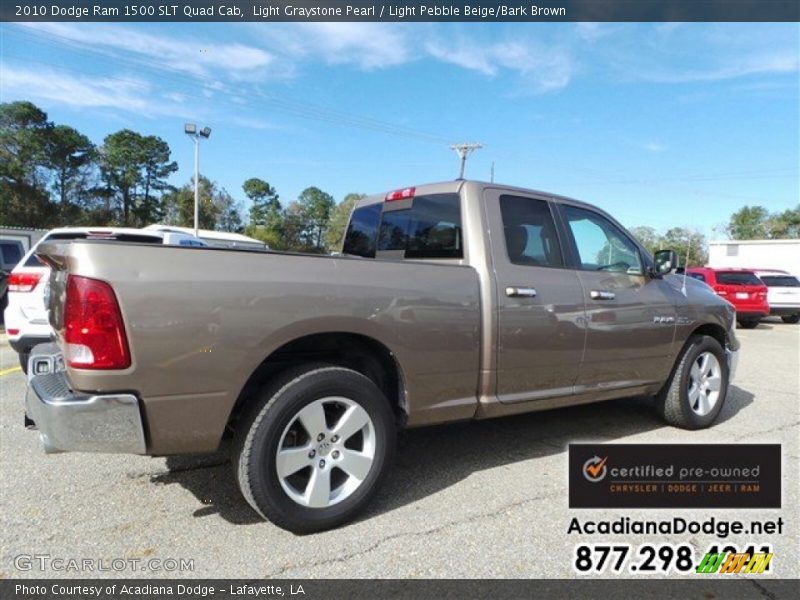Light Graystone Pearl / Light Pebble Beige/Bark Brown 2010 Dodge Ram 1500 SLT Quad Cab