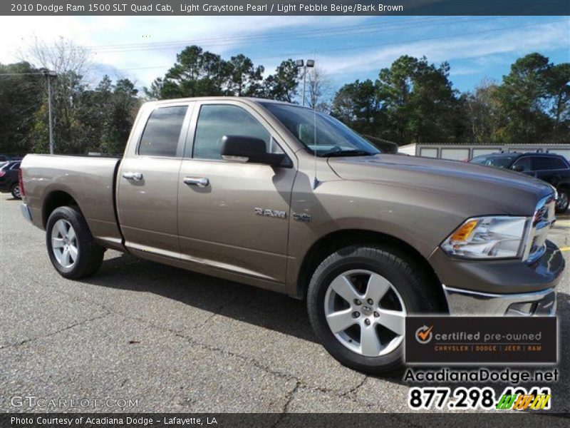 Light Graystone Pearl / Light Pebble Beige/Bark Brown 2010 Dodge Ram 1500 SLT Quad Cab