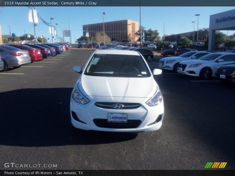 Century White / Gray 2016 Hyundai Accent SE Sedan