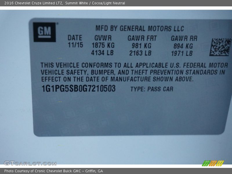 Summit White / Cocoa/Light Neutral 2016 Chevrolet Cruze Limited LTZ