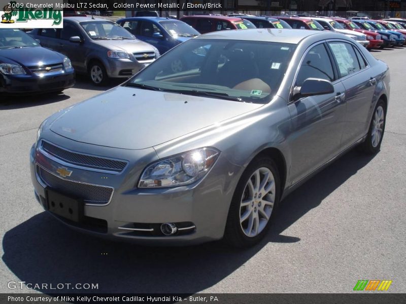 Golden Pewter Metallic / Ebony/Brick 2009 Chevrolet Malibu LTZ Sedan