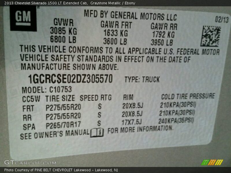 Graystone Metallic / Ebony 2013 Chevrolet Silverado 1500 LT Extended Cab