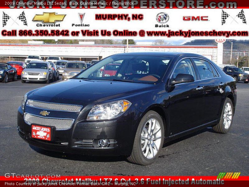 Black Granite Metallic / Ebony/Brick 2009 Chevrolet Malibu LTZ Sedan