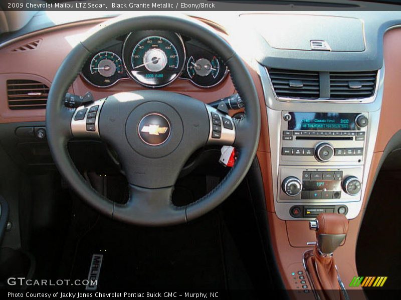 Black Granite Metallic / Ebony/Brick 2009 Chevrolet Malibu LTZ Sedan