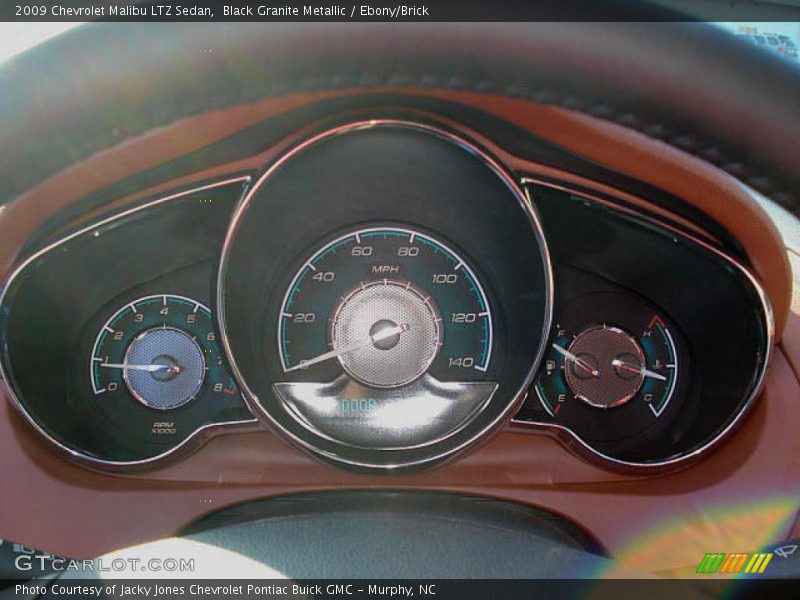 Black Granite Metallic / Ebony/Brick 2009 Chevrolet Malibu LTZ Sedan
