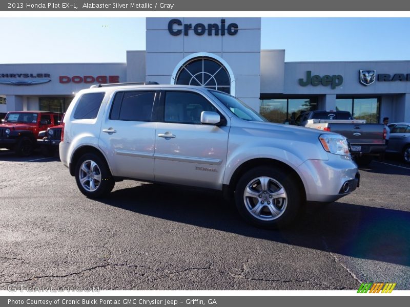 Alabaster Silver Metallic / Gray 2013 Honda Pilot EX-L