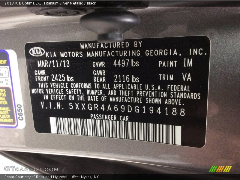 Titanium Silver Metallic / Black 2013 Kia Optima SX