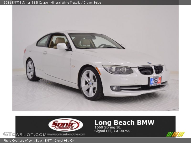 Mineral White Metallic / Cream Beige 2011 BMW 3 Series 328i Coupe