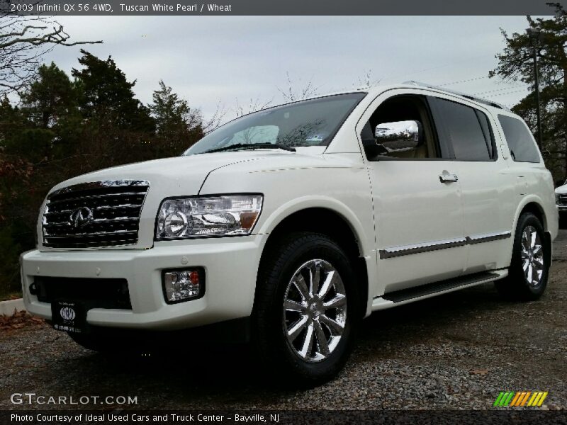 Tuscan White Pearl / Wheat 2009 Infiniti QX 56 4WD