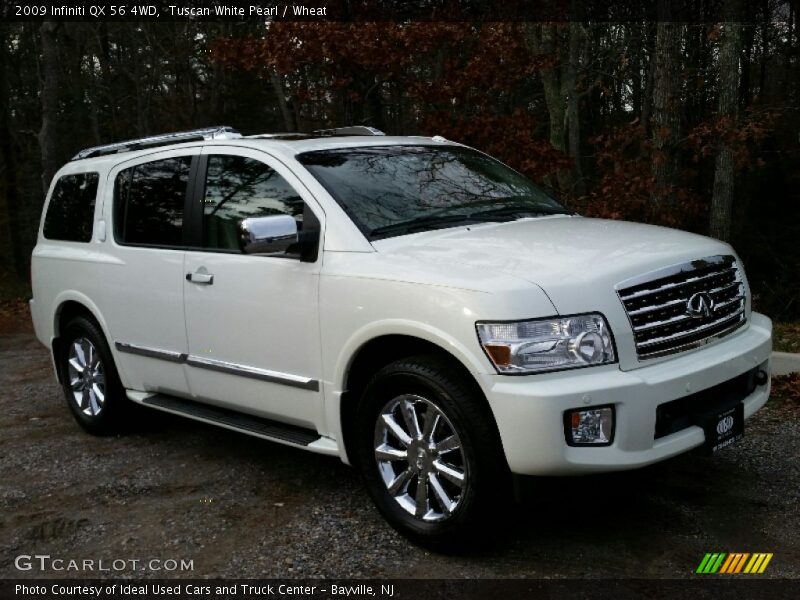 Tuscan White Pearl / Wheat 2009 Infiniti QX 56 4WD