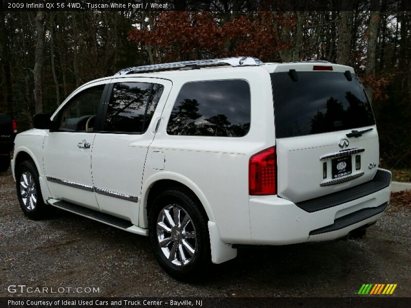 Tuscan White Pearl / Wheat 2009 Infiniti QX 56 4WD