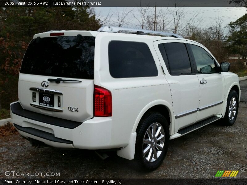 Tuscan White Pearl / Wheat 2009 Infiniti QX 56 4WD