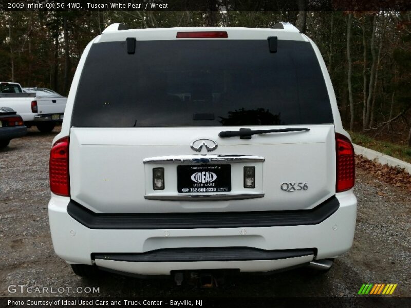 Tuscan White Pearl / Wheat 2009 Infiniti QX 56 4WD