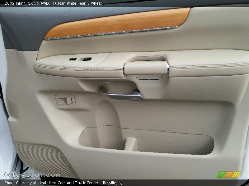 Tuscan White Pearl / Wheat 2009 Infiniti QX 56 4WD