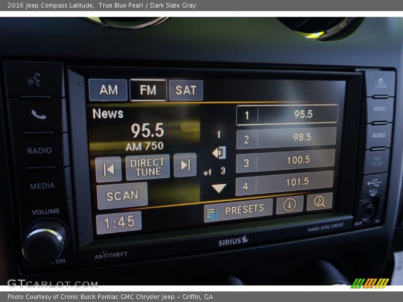 True Blue Pearl / Dark Slate Gray 2016 Jeep Compass Latitude