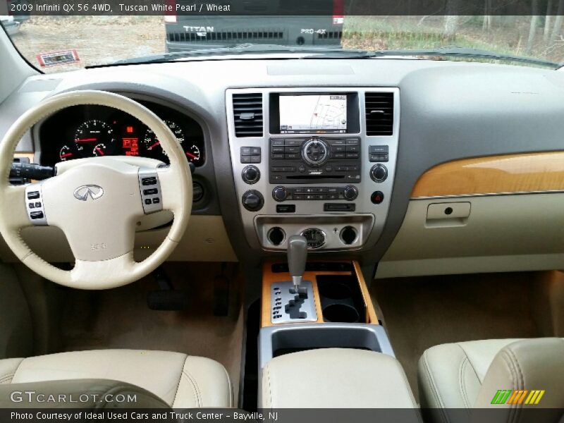 Tuscan White Pearl / Wheat 2009 Infiniti QX 56 4WD
