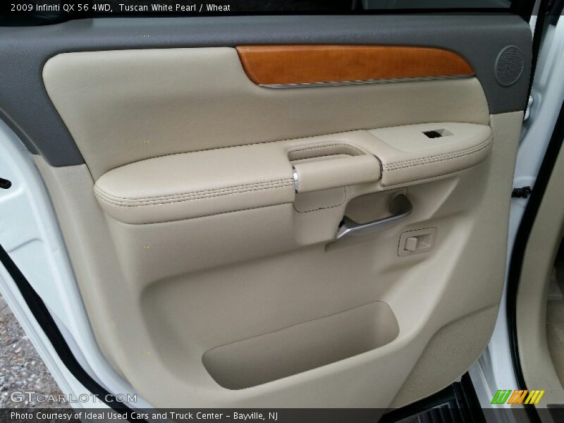 Tuscan White Pearl / Wheat 2009 Infiniti QX 56 4WD