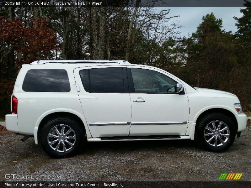 Tuscan White Pearl / Wheat 2009 Infiniti QX 56 4WD