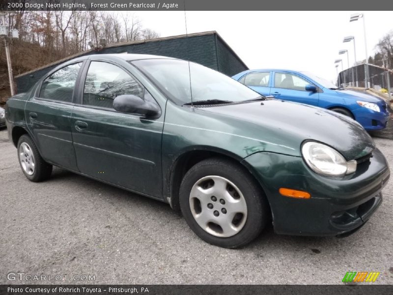 Forest Green Pearlcoat / Agate 2000 Dodge Neon Highline