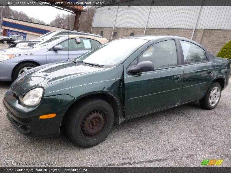 Forest Green Pearlcoat / Agate 2000 Dodge Neon Highline