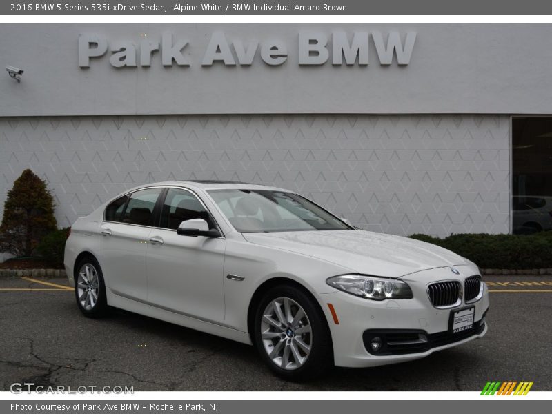 Alpine White / BMW Individual Amaro Brown 2016 BMW 5 Series 535i xDrive Sedan