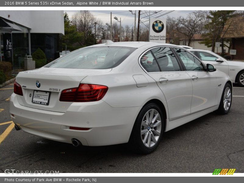 Alpine White / BMW Individual Amaro Brown 2016 BMW 5 Series 535i xDrive Sedan