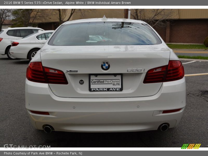 Alpine White / BMW Individual Amaro Brown 2016 BMW 5 Series 535i xDrive Sedan