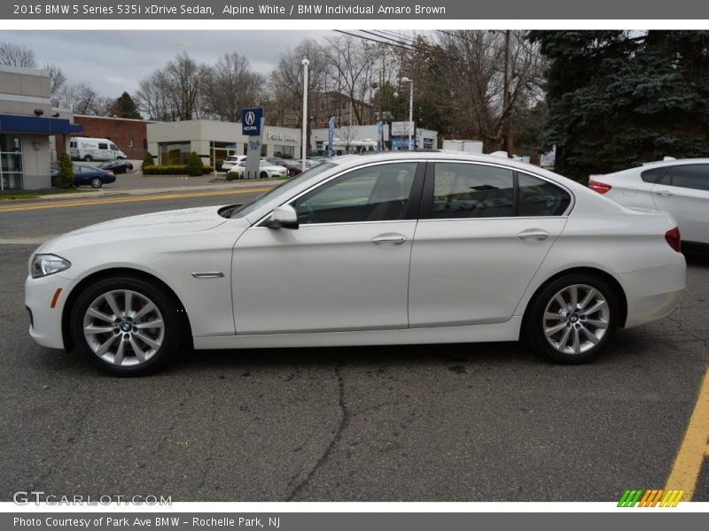 Alpine White / BMW Individual Amaro Brown 2016 BMW 5 Series 535i xDrive Sedan