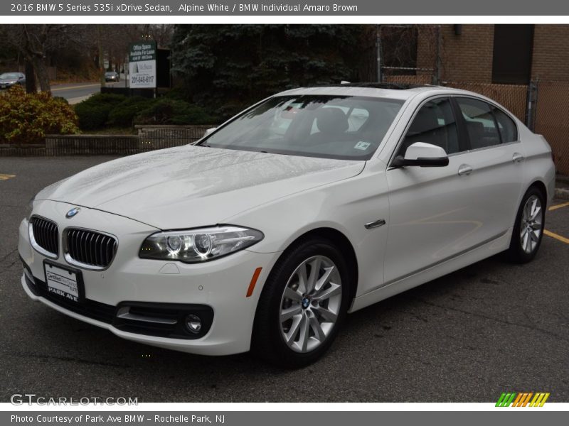 Alpine White / BMW Individual Amaro Brown 2016 BMW 5 Series 535i xDrive Sedan