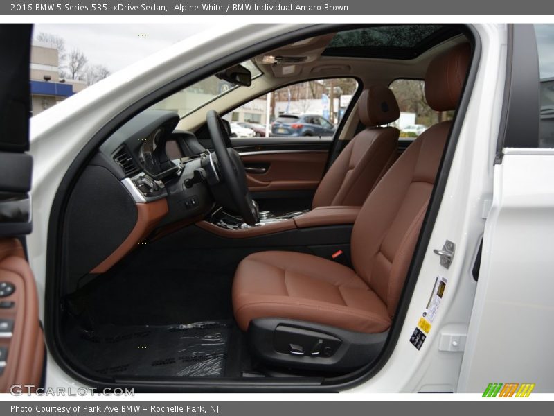 Alpine White / BMW Individual Amaro Brown 2016 BMW 5 Series 535i xDrive Sedan