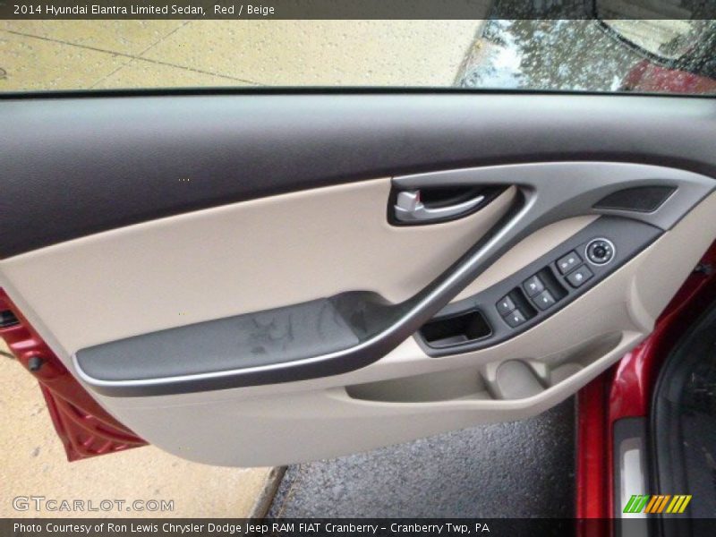 Red / Beige 2014 Hyundai Elantra Limited Sedan