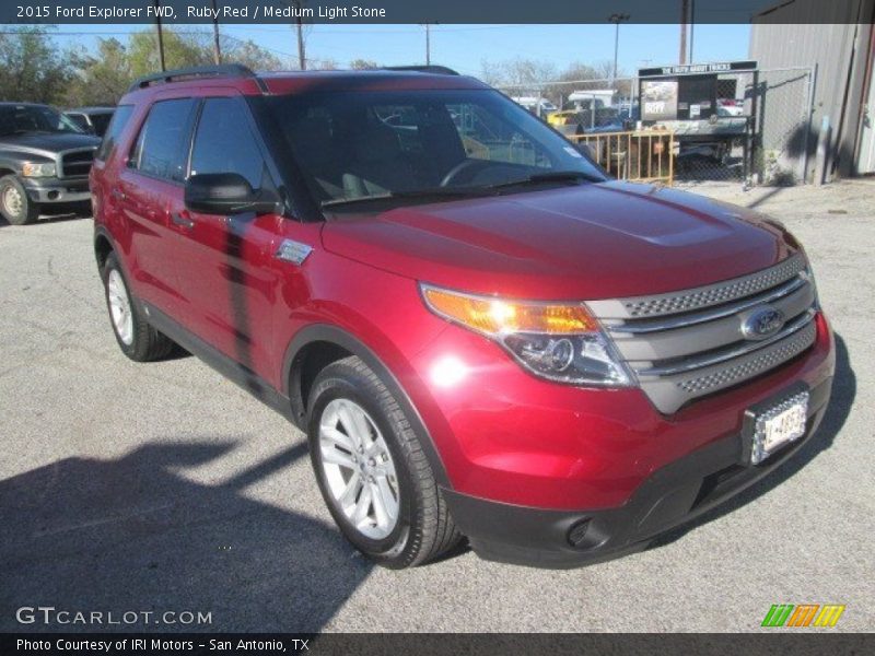 Ruby Red / Medium Light Stone 2015 Ford Explorer FWD