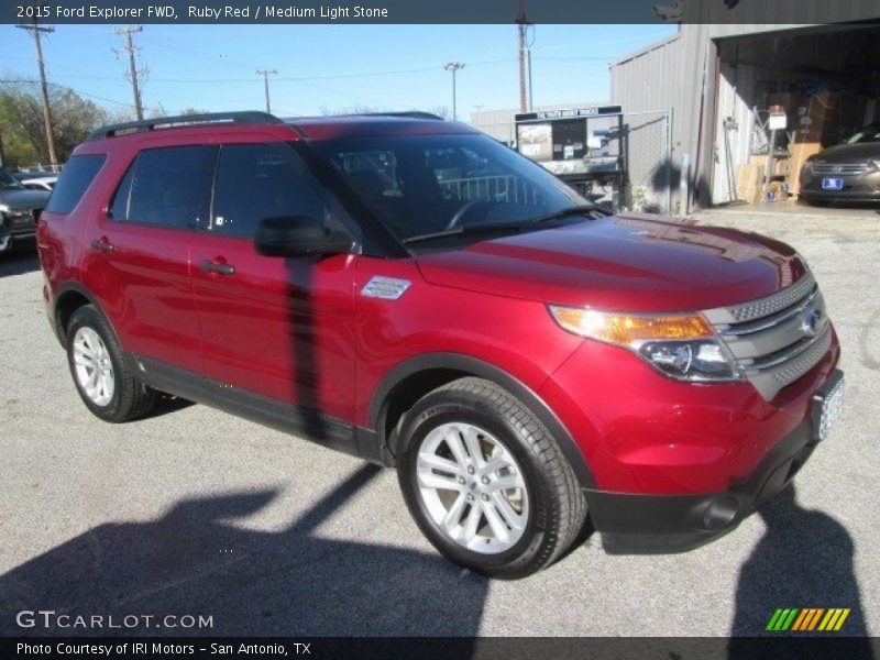 Ruby Red / Medium Light Stone 2015 Ford Explorer FWD