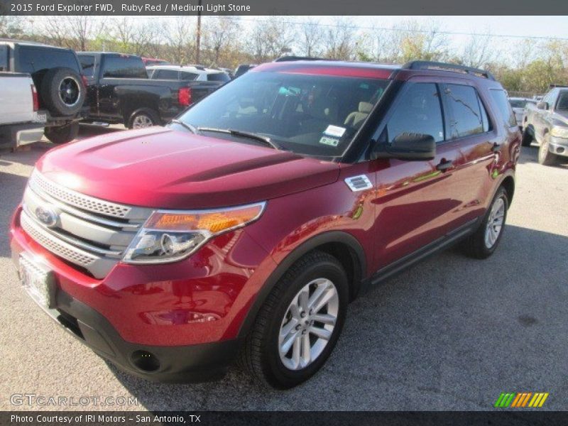 Ruby Red / Medium Light Stone 2015 Ford Explorer FWD