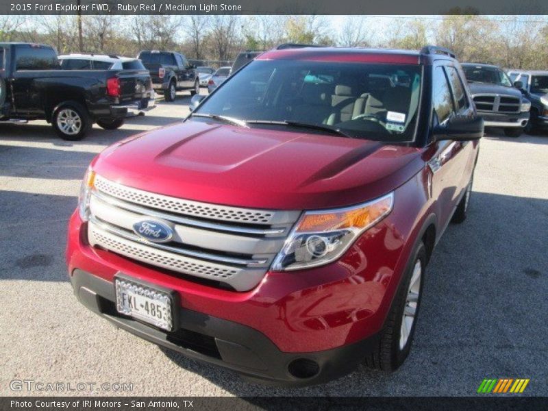 Ruby Red / Medium Light Stone 2015 Ford Explorer FWD