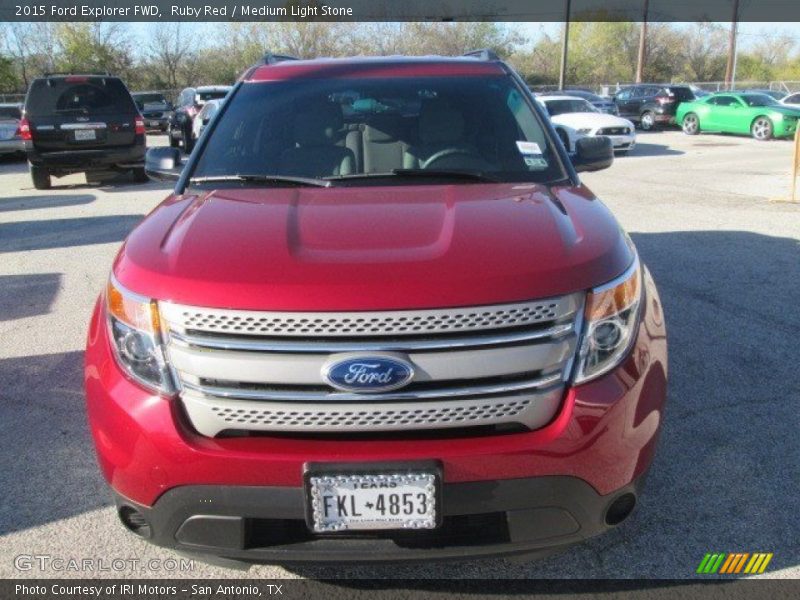 Ruby Red / Medium Light Stone 2015 Ford Explorer FWD