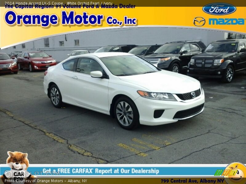 White Orchid Pearl / Ivory 2014 Honda Accord LX-S Coupe