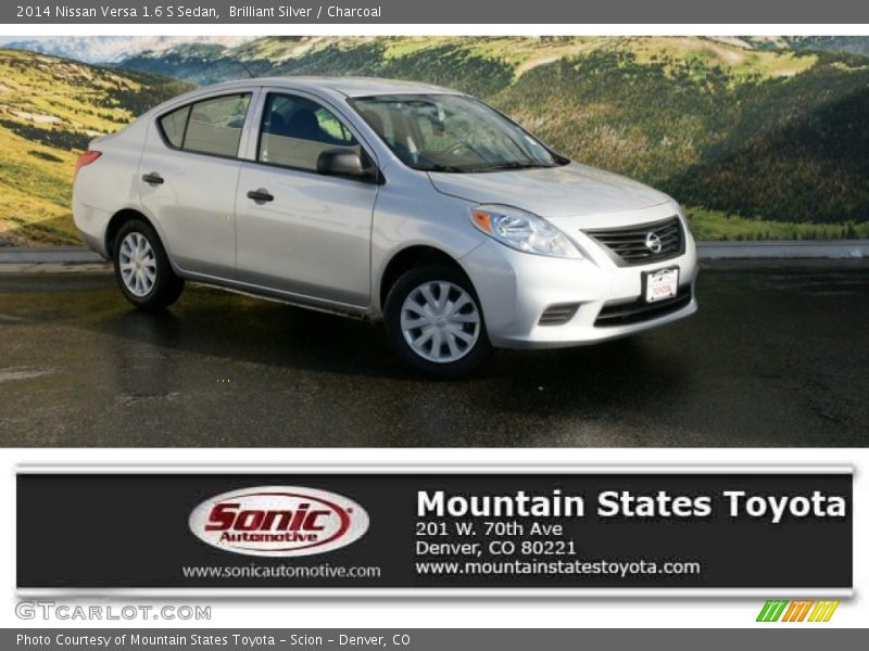 Brilliant Silver / Charcoal 2014 Nissan Versa 1.6 S Sedan