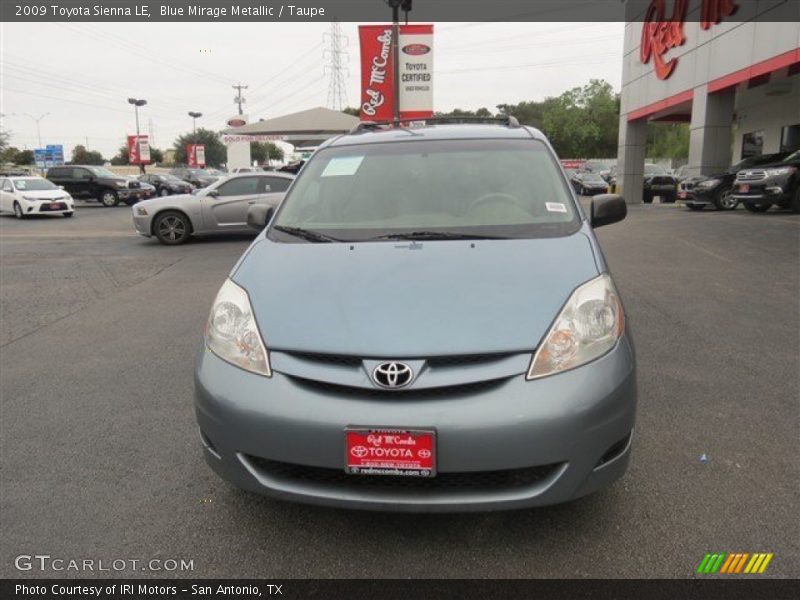 Blue Mirage Metallic / Taupe 2009 Toyota Sienna LE