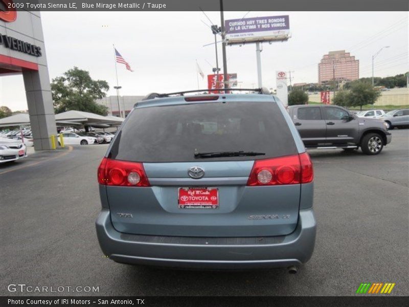Blue Mirage Metallic / Taupe 2009 Toyota Sienna LE